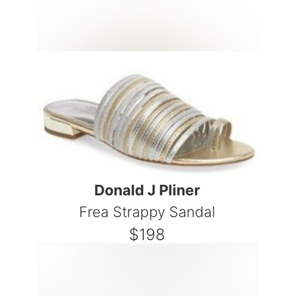 Donald J. Pliner Gold Metallic Sandals Frea Slide style. Slip on sandal Sz 5